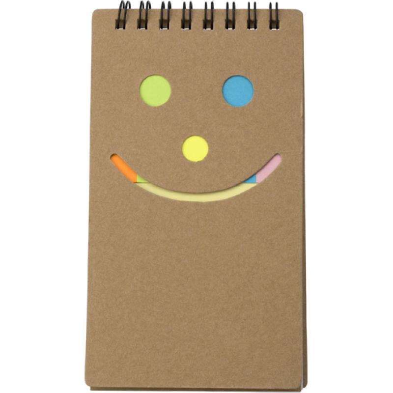 Image of Notebook with sticky notes.